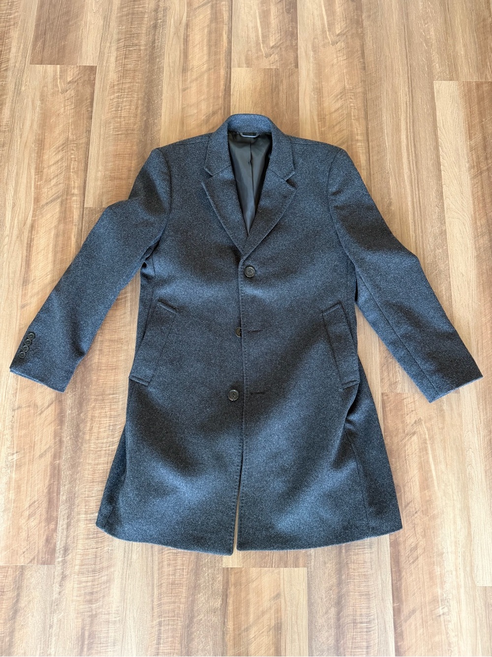 Michael Kors Men's Charcoal Gray Wool Blend Overcoat